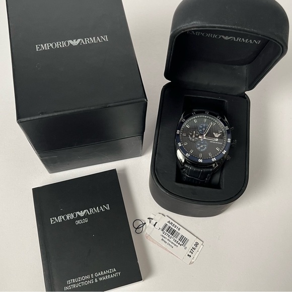 Emporio Armani Black and Silver Watch Set